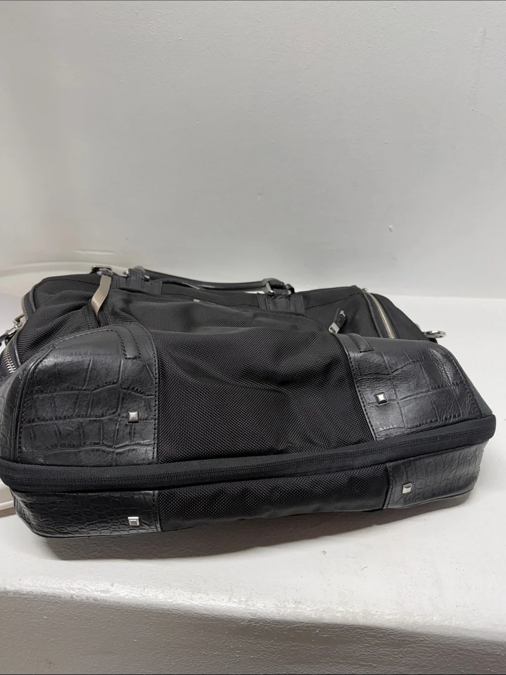Tumi Georgetown Prospect Briefcase Carry On Bag Ballistic Nylon Leather Black